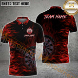 Maxcorners Darts Flame Multicolor Options Personalized Name, Team Name 3D Shirt