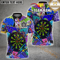 Maxcorners Darts Urban Graffiti Dartboard Fire Multicolor Customized Name, Team Name 3D Shirts