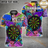 Maxcorners Darts Urban Graffiti Dartboard Fire Multicolor Customized Name, Team Name 3D Shirts