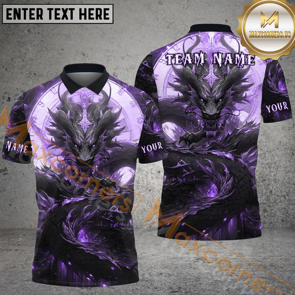 Maxcorners Darts Golden Clockwork Dragon Fantasy Multicolor Customized Name, Team Name 3D Shirts