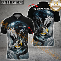 Maxcorners Billiard Dragon Duel Multicolor Customized Name, Team Name 3D Shirt