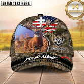 Maxcorners Patriotic Buck Camo Hunting Cap Multicolor Pattern Personalized 3D Cap