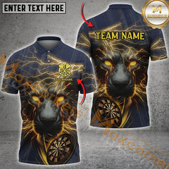 Maxcorners Storm Lion Panther Darts Jersey Customized Name, Team Name 3D Polo Shirt