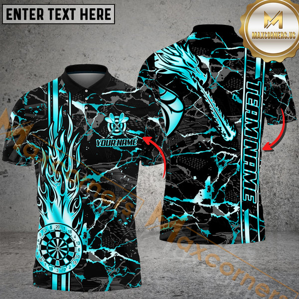 Maxcorners Darts Flame Golden Multicolor Personalized Name, Team Name 3D Shirt
