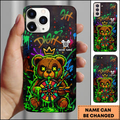 Maxcorners Darts Graffiti Zombie Bear Crown Street Art Personalized Name 3D Phone Case