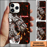 Maxcorners Darts Dragon Fire Lava Strike Dark Fantasy Personalized Name 3D Phone Case