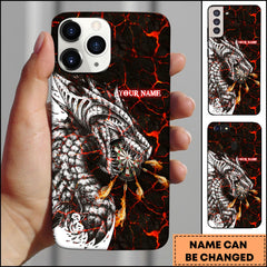 Maxcorners Darts Dragon Fire Lava Strike Dark Fantasy Personalized Name 3D Phone Case