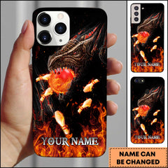 Maxcorners Bowling Dragon Fire Strike Fantasy Art Personalized Name 3D Phone Case
