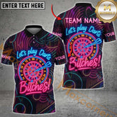 Maxcorners Darts Let’s Play Darts Neon Attitude Style Personalized Name 3D Unisex Shirt