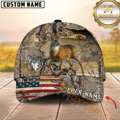 Maxcorners Cross America Hunting Deer Crack Camo Pattern Multicolor Option Personalized Cap