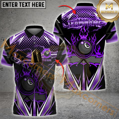 Maxcorners Billiard Golden Inferno Power 8-Ball Pool Multicolor Options Personalized Name, Team Name 3D Shirt