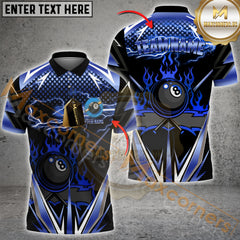 Maxcorners Billiard Golden Inferno Power 8-Ball Pool Multicolor Options Personalized Name, Team Name 3D Shirt