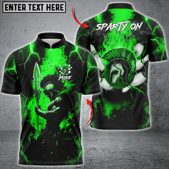 Maxcorners Bowling Spartan Lightning Flame Personalized Name, Team Name Shirt (4 Colors) For Justin