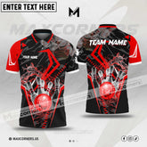 Maxcorners Bowling Ball & Pins Water Sport Jersey Multicolor Customized Name 3D Polo Shirt (6 Colors)