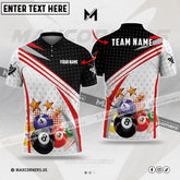 Maxcorners Billiards Ball Sport Jersey Multicolor Options Personalized Name, Team Name 3D Shirt (4 Colors)