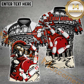 Maxcorners Roman Warrior Bowling Jersey Multicolor Option Customized Name, Team Name 3D Polo Shirt