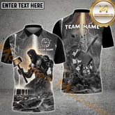 Maxcorners Darts Fantasy Warrior Multicolor Option Customized Name, Team Name 3D Polo Shirt (6 Colors)