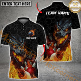 Maxcorners Custom Dragon Flaming Bowling Shirt for Men and Women Dragon Bowling Jersey Team LM2504