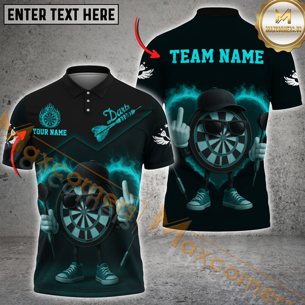 Maxcorners Darts Funny Flaming Attitude Multicolor Customized Name, Team Name 3D Shirts