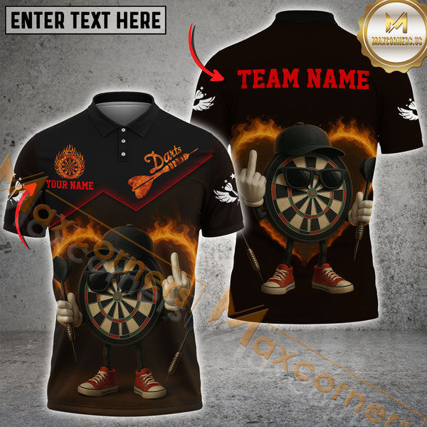 Maxcorners Darts Funny Flaming Attitude Multicolor Customized Name, Team Name 3D Shirts