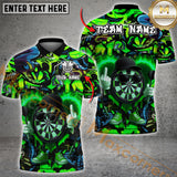 Maxcorners Darts Flaming Dartboard Attitude Graffiti Pattern Multicolor Customized Name, Team Name 3D Shirts