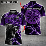 Maxcorners Darts Bear Precision Multicolor Option Customized Name, Team Name 3D Polo Shirt