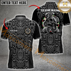 Maxcorners Darts Snake And Skull Mutilcolor Options Personalized Name, Team Name 3D Polo Shirt