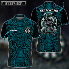 Maxcorners Darts Snake And Skull Mutilcolor Options Personalized Name, Team Name 3D Polo Shirt