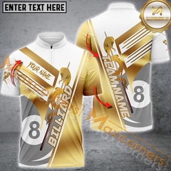 Maxcorners Billiards 8 Ball Premium Multicolor Options Personalized Name, Team Name 3D Polo Shirt