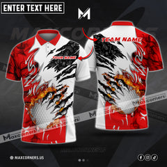 MaxCorners Customized Name Plame Monster Hand Premium Golf Multicolor Option Custom 3D Polo Shirt