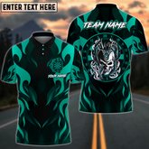 Maxcorners Darts Flame Dragon Skull Multicolor Option Customized Name, Team Name 3D Shirt (4 Colors)