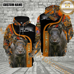 Maxcorners Premium Boar Hunting Camo Pullover 3D Full Print Hoodie Best Gift For Hunter