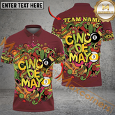 Maxcorners Ball 8&Ball9 Cinco De Mayo Billiard Jersey Multicolor Options Personalized Name, Team Name 3D Polo Shirt (4 Colors)