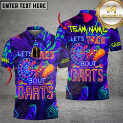 Maxcorners Darts Let’s Taco ‘Bout Darts Neon Style Personalized Name 3D Unisex Shirt