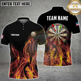 Maxcorners Darts Fire Flames Multicolor Customized Name, Team Name 3D Shirts
