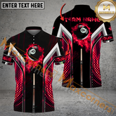 Maxcorners Ball 8 Fire Master Cue Billiard Jersey Multicolor Options Personalized Name, Team Name 3D Polo Shirt (4 Colors)
