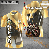 Maxcorners Darts Bling Arrow Multicolor Option Customized Name, Team Name 3D Polo Shirt (6 Colors)