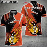 Maxcorners Ball 8 Blazing Strike Golden Pattern Billiard Jersey Multicolor Options Personalized Name, Team Name 3D Polo Shirt For Marie