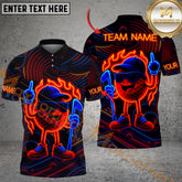 Maxcorners Neon Fire Golf Ball Multicolor Customized Name, Team Name 3D Shirts