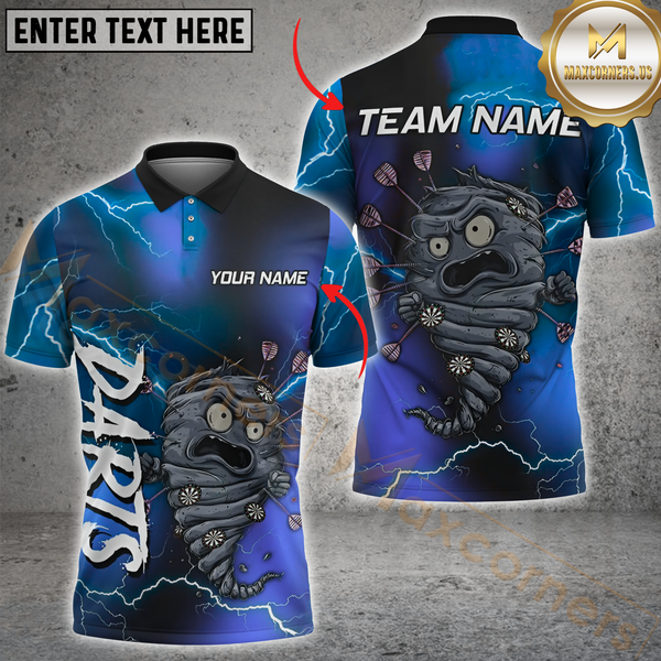 Maxcorners Darts Storm Multicolor Options Personalized Name, Team Name 3D Shirt