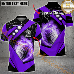 Maxcorners Golf Ball Fire Multicolor Options Personalized Name, Team Name 3D Shirt