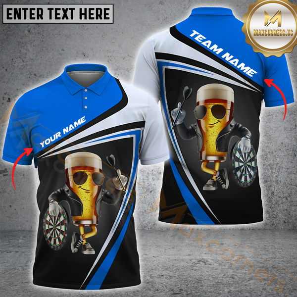 Maxcorners Darts Funny Beer Multicolor Options Personalized Name, Team Name 3D Shirt