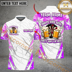 Maxcorners Darts And Beer That's Why I'm Here Multicolor Customized Name, Team Name 3D Shirts