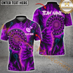 Maxcorners Flaming Wolf Darts Multicolor Customized Name, Team Name 3D Shirts
