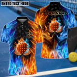 Maxcorners Pickleball Fire And Ice Personalized Name, Team Name 3D Shirt