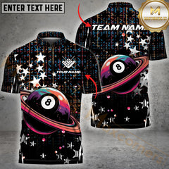 Maxcorners Billiard 8 Ball Galaxy Multicolor Personalized Name, Team Name 3D Shirt