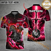 Maxcorners Ball 8 Fantasy Knight Thunder Lightning Pattern Billiard Jersey Multicolor Options Personalized Name, Team Name 3D Polo ShirT