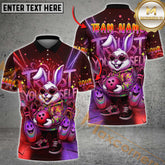 Maxcorners Trust Yourself Bowling Bunny Neon Style Multicolor Customized Name, Team Name 3D Shirts