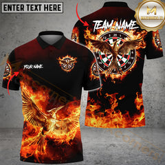 MaxCorners Darts Phoenix Multicolor Customized Name, Team Name 3D Polo Shirt