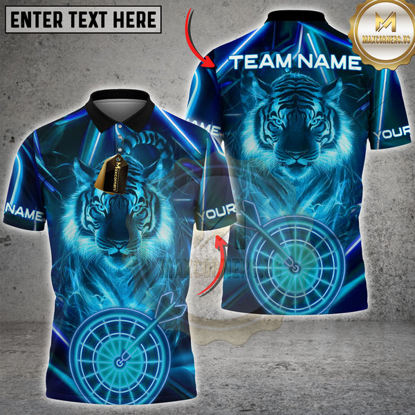Maxcorners Darts Neon Tiger Aim Multicolor Customized Name, Team Name 3D Shirts